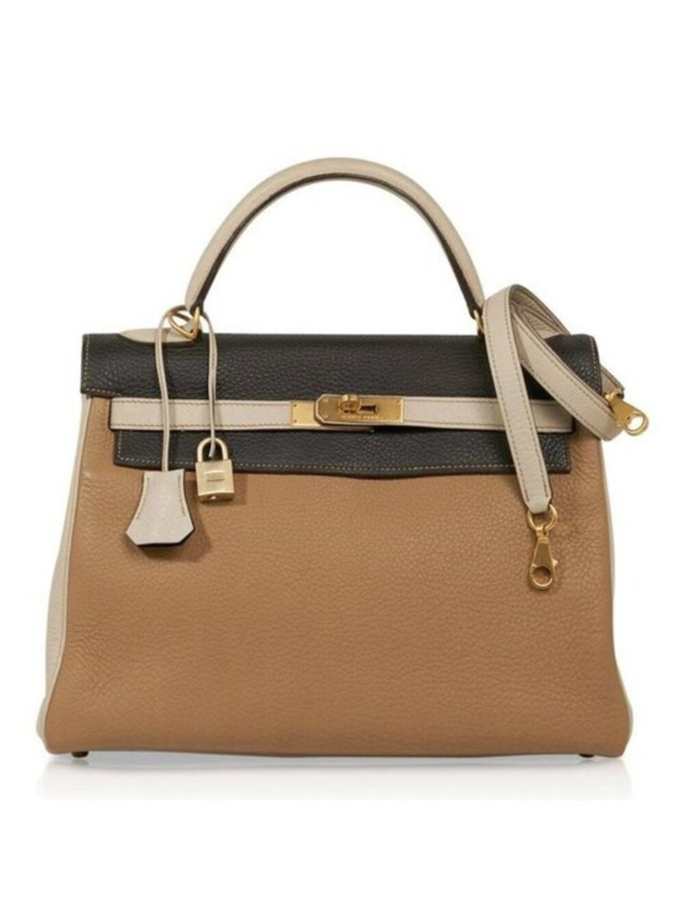 Authentic Limited Edition Hermes Tricolore Taurillon Clemence Kelly 35 Retourne